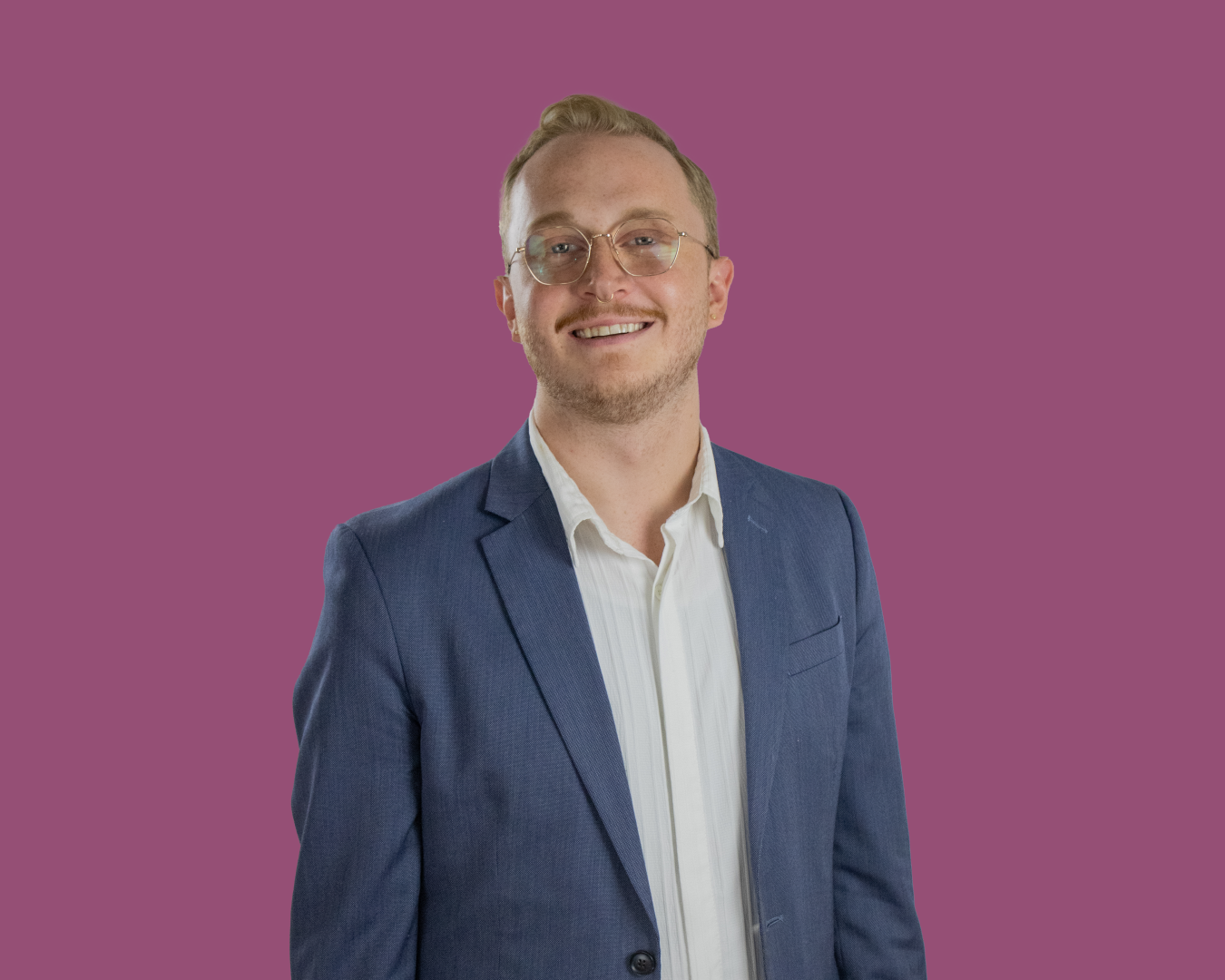 John Owsley on a purple background