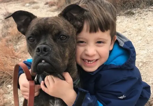 a kid and his dog