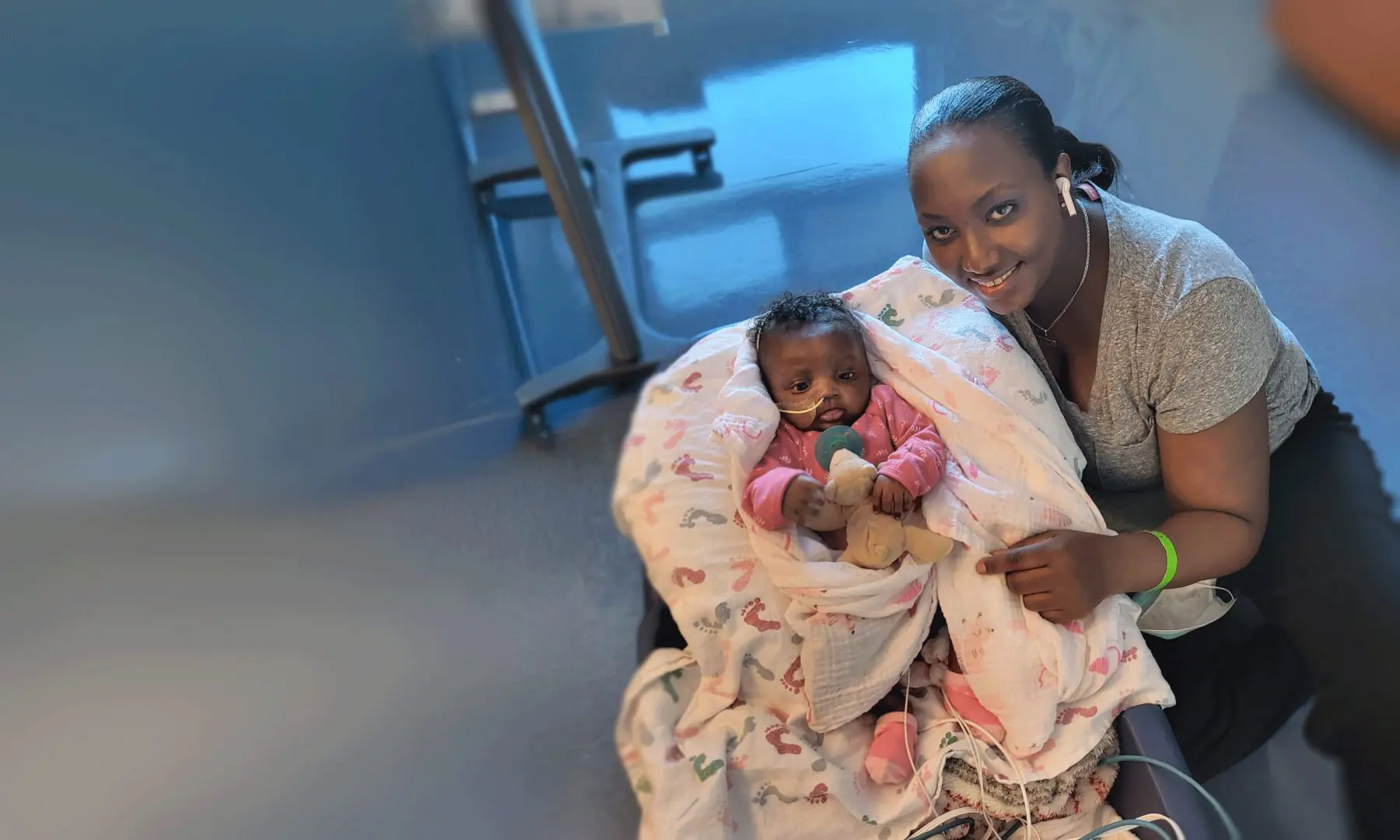 mother with her baby in the hospital