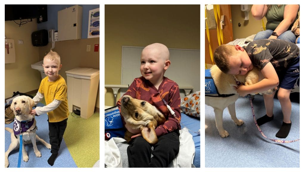Caleb_2 | Rocky Mountain Children's Health Foundation A collage of of Caleb and Posey and Lemon