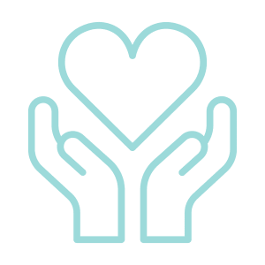 Graphic of two hands holding a heart